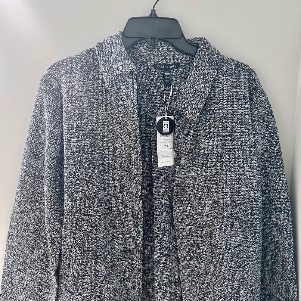 Eileen Fisher Black and White Textured Jacket